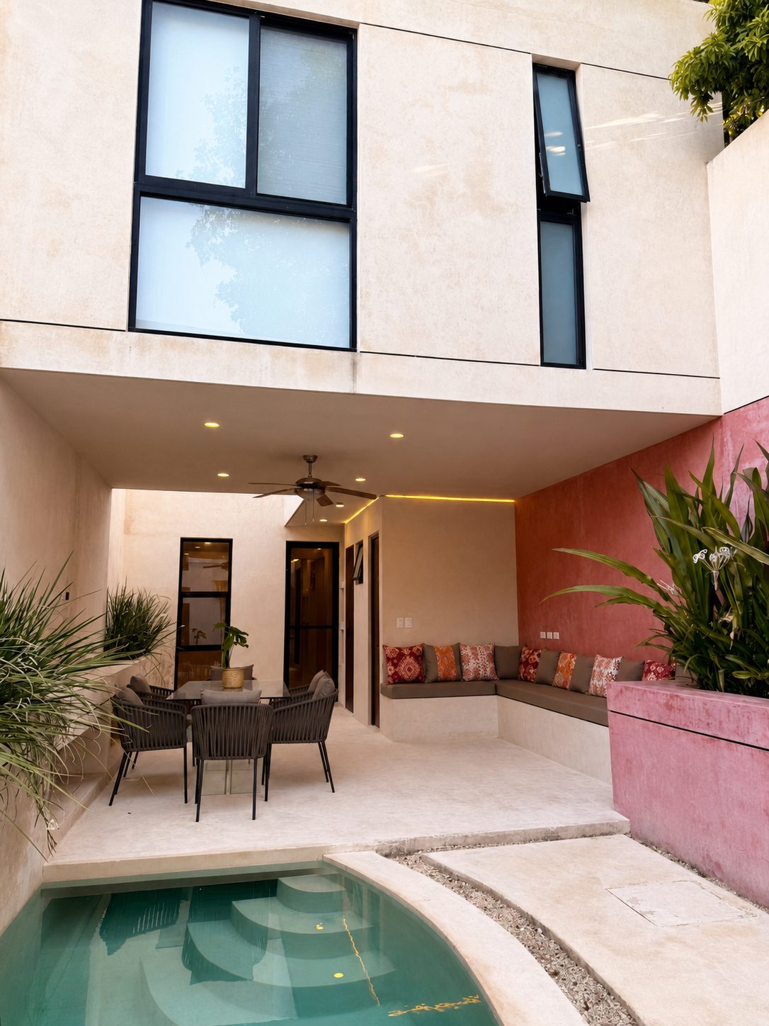 Plunge pool and covered patio